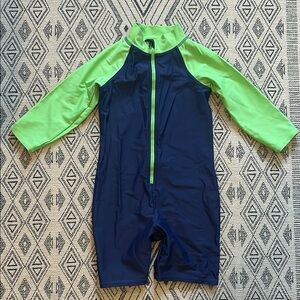 Kids Swimwear in Navy and Green